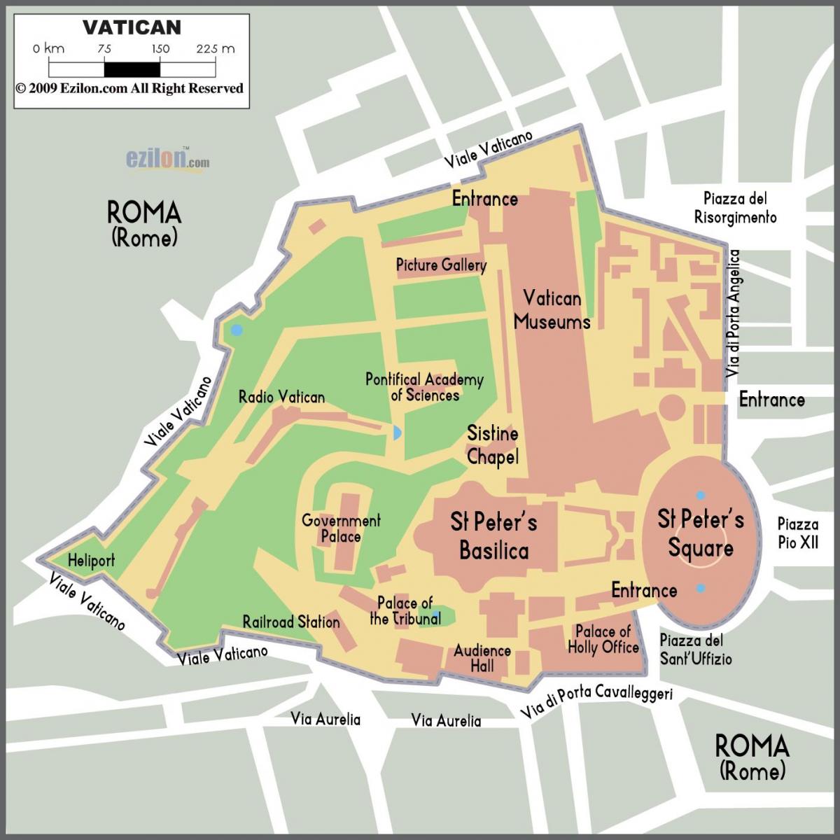 Žemėlapis Vatikano įėjimas 