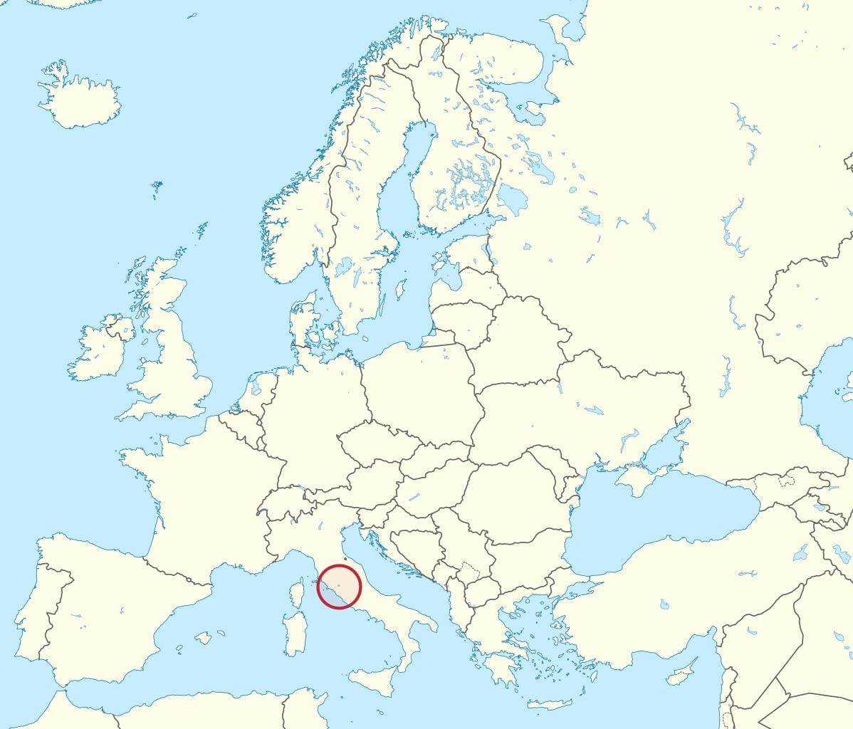 Žemėlapis Vatikanas europa